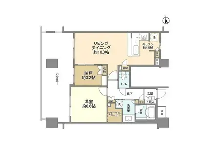 グランシーナ池之端 UENO ONSHI KOEN(1LDK/7階)の間取り写真