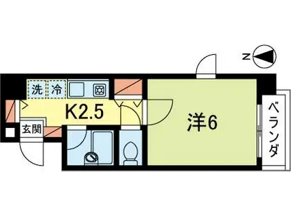 エスポワール(1K/4階)の間取り写真