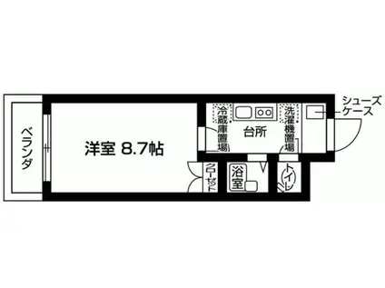 新百合グリーンハウス(1K/5階)の間取り写真