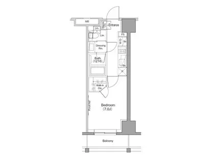 ザ・パークハビオ木場(1K/11階)の間取り写真