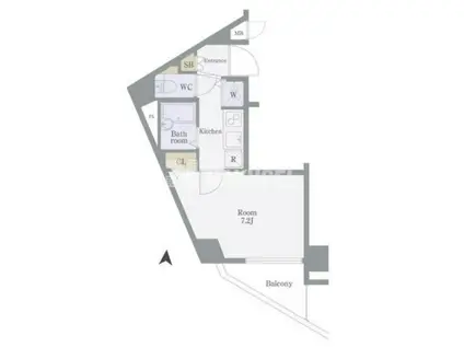 トーシンフェニックス目黒碑文谷(1K/6階)の間取り写真