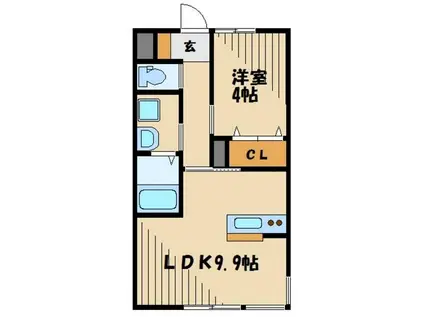 アルヴィータ(1LDK/2階)の間取り写真