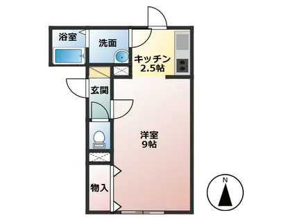 ハイセレールつるや(1K/1階)の間取り写真