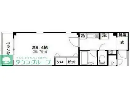 ラ・パラッツィーナ(1K/2階)の間取り写真