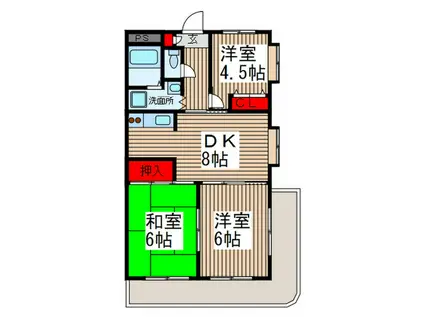 メゾン椎橋(3DK/3階)の間取り写真