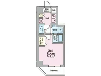 HYS KAMEARI(1K/1階)の間取り写真