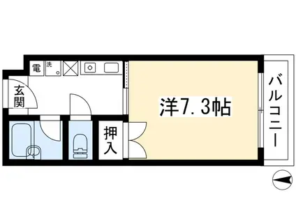 ECOLE天神森(1K/1階)の間取り写真