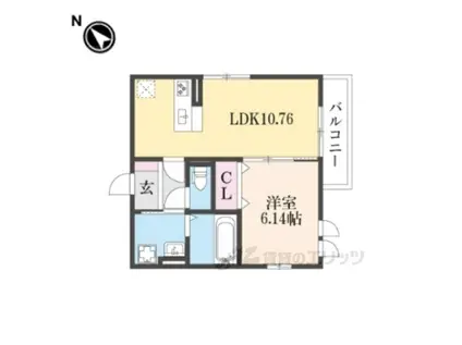 メゾン安清(1LDK/3階)の間取り写真