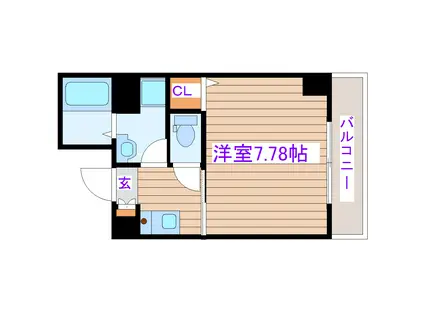 ジュネス一番町(1K/4階)の間取り写真