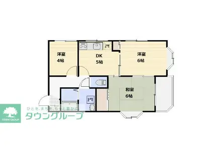 エーデルブルーメ内匠(3DK/1階)の間取り写真