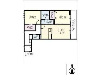 アルカディアSOU(2LDK/2階)の間取り写真