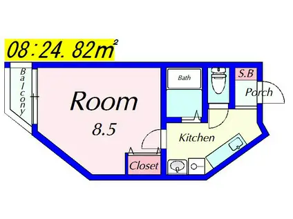 ハウゼ衣笠の杜(1K/3階)の間取り写真