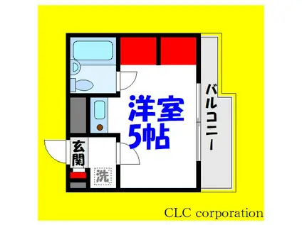 ニットーコーポ(ワンルーム/4階)の間取り写真