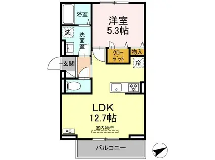 エムベースホンジョウキタ(1LDK/2階)の間取り写真