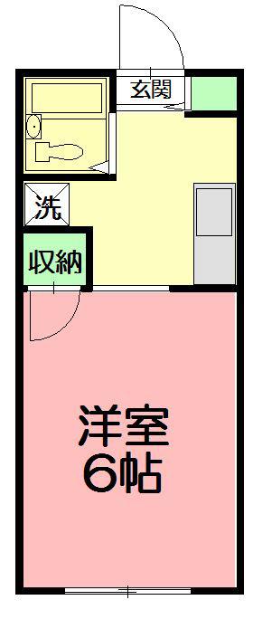 サンライズヒル湘南(1K/2階)の間取り写真