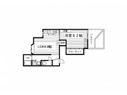 HIMAWARI(1LDK/2階)の間取り写真