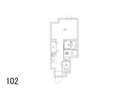 ソルナクレイシア下北沢(ワンルーム/1階)の間取り写真