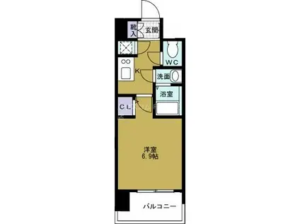 ファーストレジデンス大阪ベイサイド(1K/10階)の間取り写真