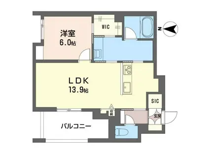 センターレジデンス グランデ(1LDK/2階)の間取り写真