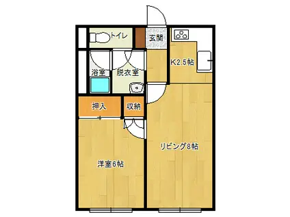 グリーンハイムイズミ(1LDK/1階)の間取り写真