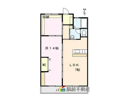 コア・ロイヤル福田(1LDK/2階)の間取り写真
