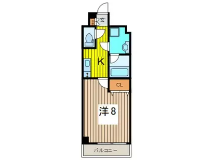 リヴシティ西川口五番館(1K/2階)の間取り写真