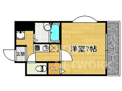 ハウゼ聖護院(1K/2階)の間取り写真