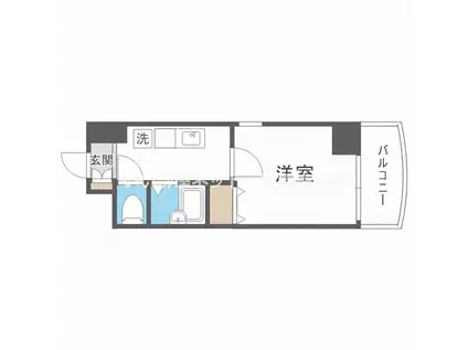 HOPECITY天神橋(1K/14階)の間取り写真