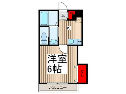 WILL GRANO岩槻(1K/1階)の間取り写真