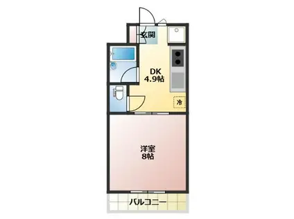 マンションフローラ(1DK/3階)の間取り写真