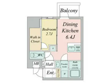 エスリードレジデンス東別院マークス(1DK/15階)の間取り写真