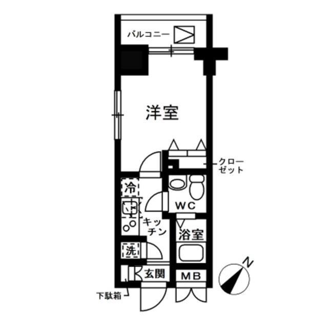 レジディア日本橋人形町II(1K/5階)の間取り写真