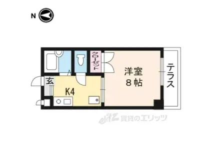 ルピナス321(1DK/3階)の間取り写真