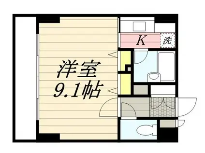 セレスベイサイド博多(1K/4階)の間取り写真