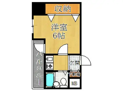 今里西青山ビル(1K/6階)の間取り写真