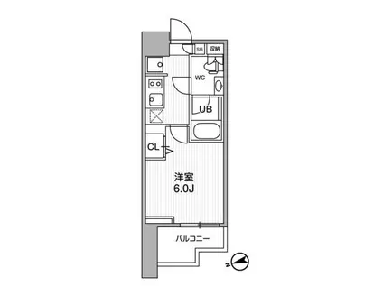 ALTERNA南大井(1K/8階)の間取り写真