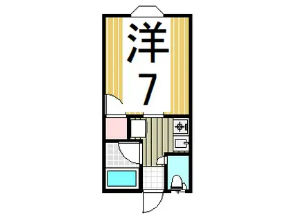 コーポYUMI ペ ッ ト 可(1K/2階)の間取り写真