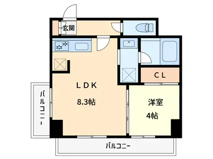 LA CLAIR 南浦和(1LDK/6階)の間取り写真