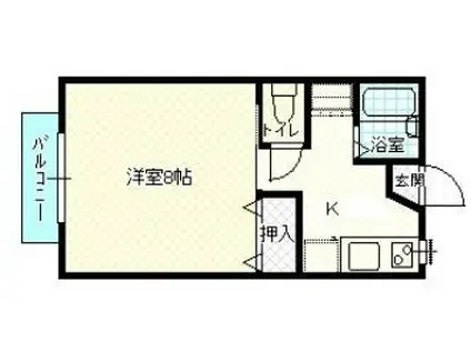 オリヒメA(1K/2階)の間取り写真