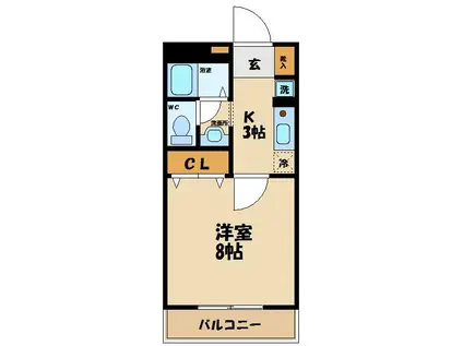 メゾンモナリエ(1K/2階)の間取り写真