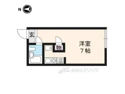 パインフィールド北白川2(1K/1階)の間取り写真