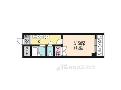 フレーズⅣ(1K/2階)の間取り写真