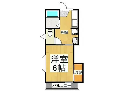 サンハイツ住吉(1K/1階)の間取り写真