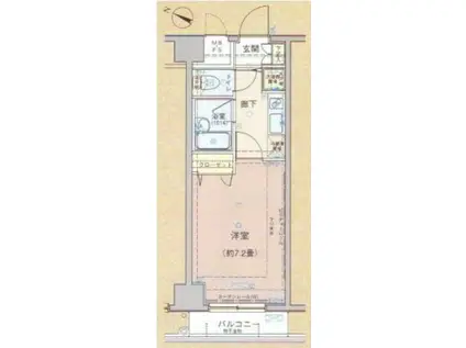 ヴェルト新宿(1K/6階)の間取り写真