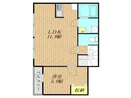 リブ・テイル(1LDK/3階)の間取り写真