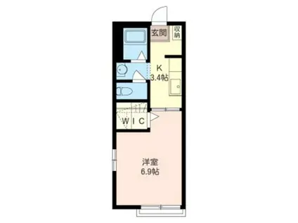 ラーチハウス(1K/2階)の間取り写真