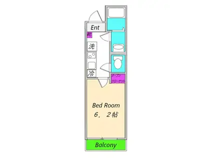 アザーレ・シド読売ランド前(1K/3階)の間取り写真