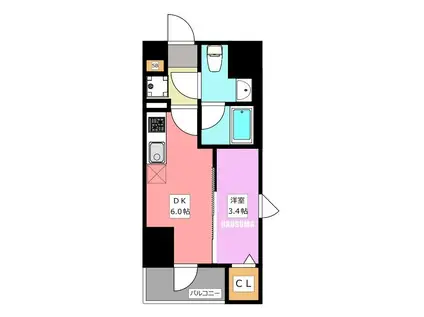 WHARF駒込(1DK/6階)の間取り写真