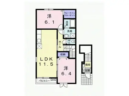 イストワールI(2LDK/2階)の間取り写真