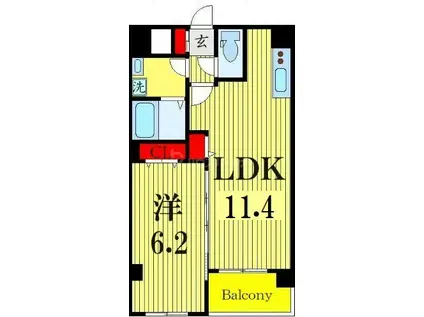 HERCULES両国(1LDK/7階)の間取り写真